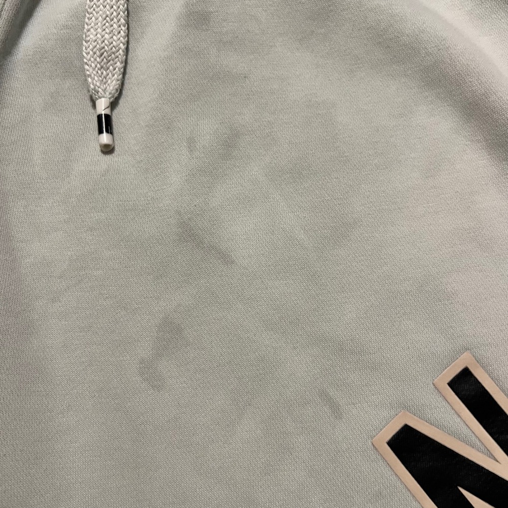 Nike Air Sportswear Tech‎ Fleece Mens Medium Shorts Grey Black Stripe Spellout - Picture 8 of 15